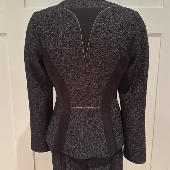 YOANA BARASCHI BLACK TWO PIECE SKIRT SUIT KNIT PANELS ALLOVER ZIPPER DETAILS S - Picture 8 of 15